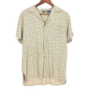 Vintage Lizwear 90’s Floral Button Front Short Sleeve Top Size Small